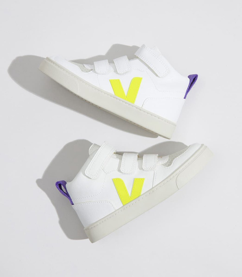 Tenis Veja Niños - V-10 Mid Cwl - Blancos - 389LMSKFY